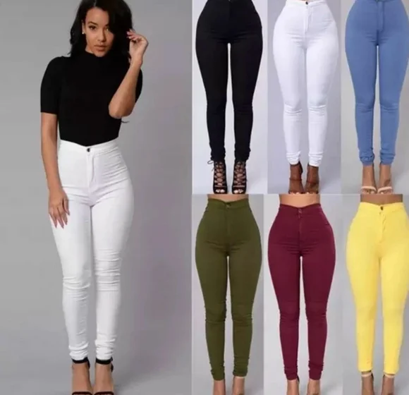 WOMEN HIGH WAIST STRETCH PANTS - Picture 5 of 6